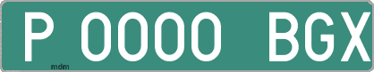 Ejemplo matrícula provisional verde de España matrícula BGX