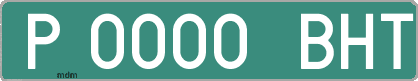 Ejemplo matrícula provisional verde de España matrícula BHT