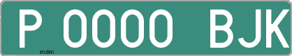 Ejemplo matrícula provisional verde de España matrícula BJK