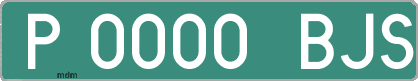 Ejemplo matrícula provisional verde de España matrícula BJS