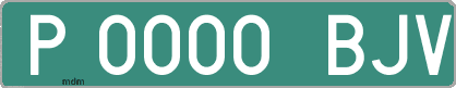 Ejemplo matrícula provisional verde de España matrícula BJV