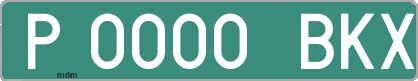 Ejemplo matrícula provisional verde de España matrícula BKX