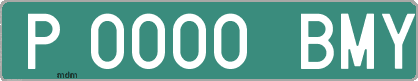 Ejemplo matrícula provisional verde de España matrícula BMY
