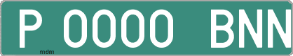 Ejemplo matrícula provisional verde de España matrícula BNN