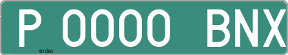 Ejemplo matrícula provisional verde de España matrícula BNX