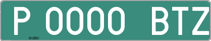 Ejemplo matrícula provisional verde de España matrícula BTZ
