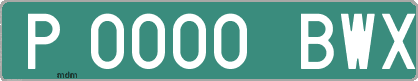 Ejemplo matrícula provisional verde de España matrícula BWX