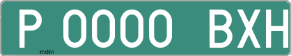 Ejemplo matrícula provisional verde de España matrícula BXH