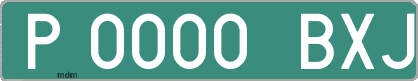 Ejemplo matrícula provisional verde de España matrícula BXJ