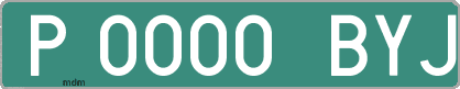 Ejemplo matrícula provisional verde de España matrícula BYJ