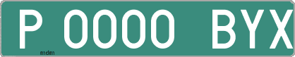 Ejemplo matrícula provisional verde de España matrícula BYX