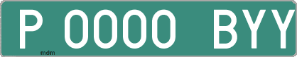 Ejemplo matrícula provisional verde de España matrícula BYY