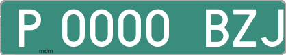 Ejemplo matrícula provisional verde de España matrícula BZJ
