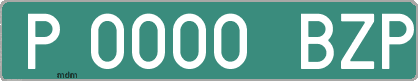 Ejemplo matrícula provisional verde de España matrícula BZP