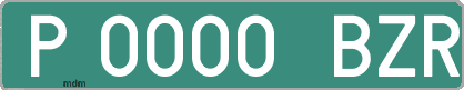 Ejemplo matrícula provisional verde de España matrícula BZR