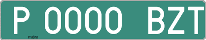 Ejemplo matrícula provisional verde de España matrícula BZT