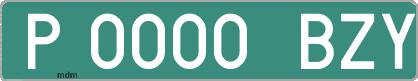 Ejemplo matrícula provisional verde de España matrícula BZY