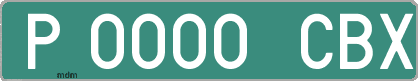 Ejemplo matrícula provisional verde de España matrícula CBX