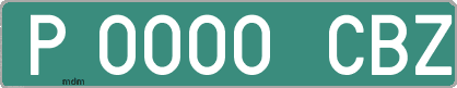 Ejemplo matrícula provisional verde de España matrícula CBZ