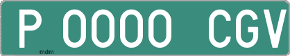 Ejemplo matrícula provisional verde de España matrícula CGV