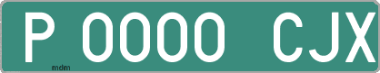 Ejemplo matrícula provisional verde de España matrícula CJX