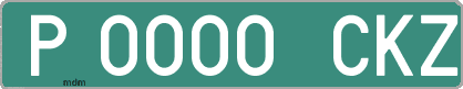 Ejemplo matrícula provisional verde de España matrícula CKZ