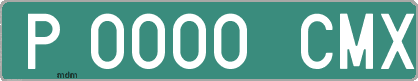 Ejemplo matrícula provisional verde de España matrícula CMX