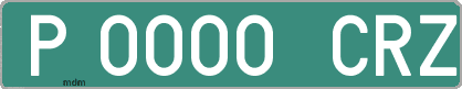 Ejemplo matrícula provisional verde de España matrícula CRZ