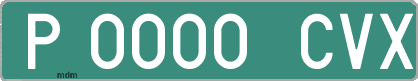 Ejemplo matrícula provisional verde de España matrícula CVX