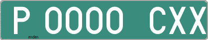 Ejemplo matrícula provisional verde de España matrícula CXX