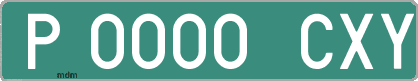 Ejemplo matrícula provisional verde de España matrícula CXY