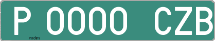 Ejemplo matrícula provisional verde de España matrícula CZB