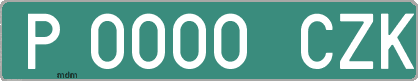 Ejemplo matrícula provisional verde de España matrícula CZK