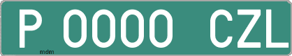 Ejemplo matrícula provisional verde de España matrícula CZL