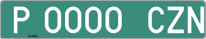 Ejemplo matrícula provisional verde de España matrícula CZN