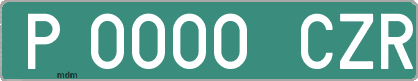 Ejemplo matrícula provisional verde de España matrícula CZR