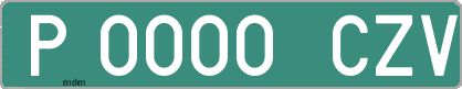 Ejemplo matrícula provisional verde de España matrícula CZV