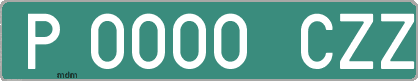Ejemplo matrícula provisional verde de España matrícula CZZ