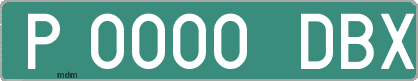 Ejemplo matrícula provisional verde de España matrícula DBX