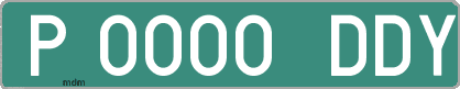 Ejemplo matrícula provisional verde de España matrícula DDY