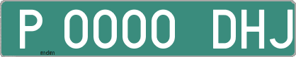 Ejemplo matrícula provisional verde de España matrícula DHJ