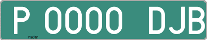 Ejemplo matrícula provisional verde de España matrícula DJB