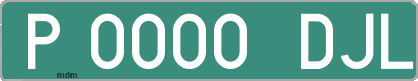 Ejemplo matrícula provisional verde de España matrícula DJL