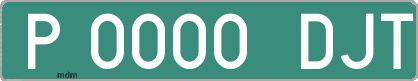 Ejemplo matrícula provisional verde de España matrícula DJT