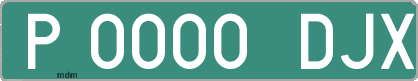Ejemplo matrícula provisional verde de España matrícula DJX
