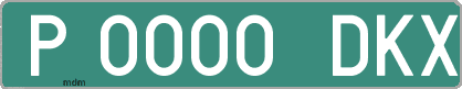 Ejemplo matrícula provisional verde de España matrícula DKX