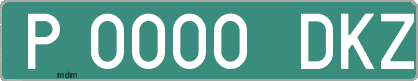 Ejemplo matrícula provisional verde de España matrícula DKZ