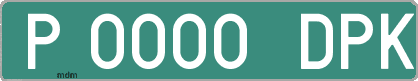 Ejemplo matrícula provisional verde de España matrícula DPK