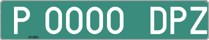 Ejemplo matrícula provisional verde de España matrícula DPZ