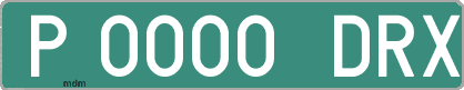 Ejemplo matrícula provisional verde de España matrícula DRX
